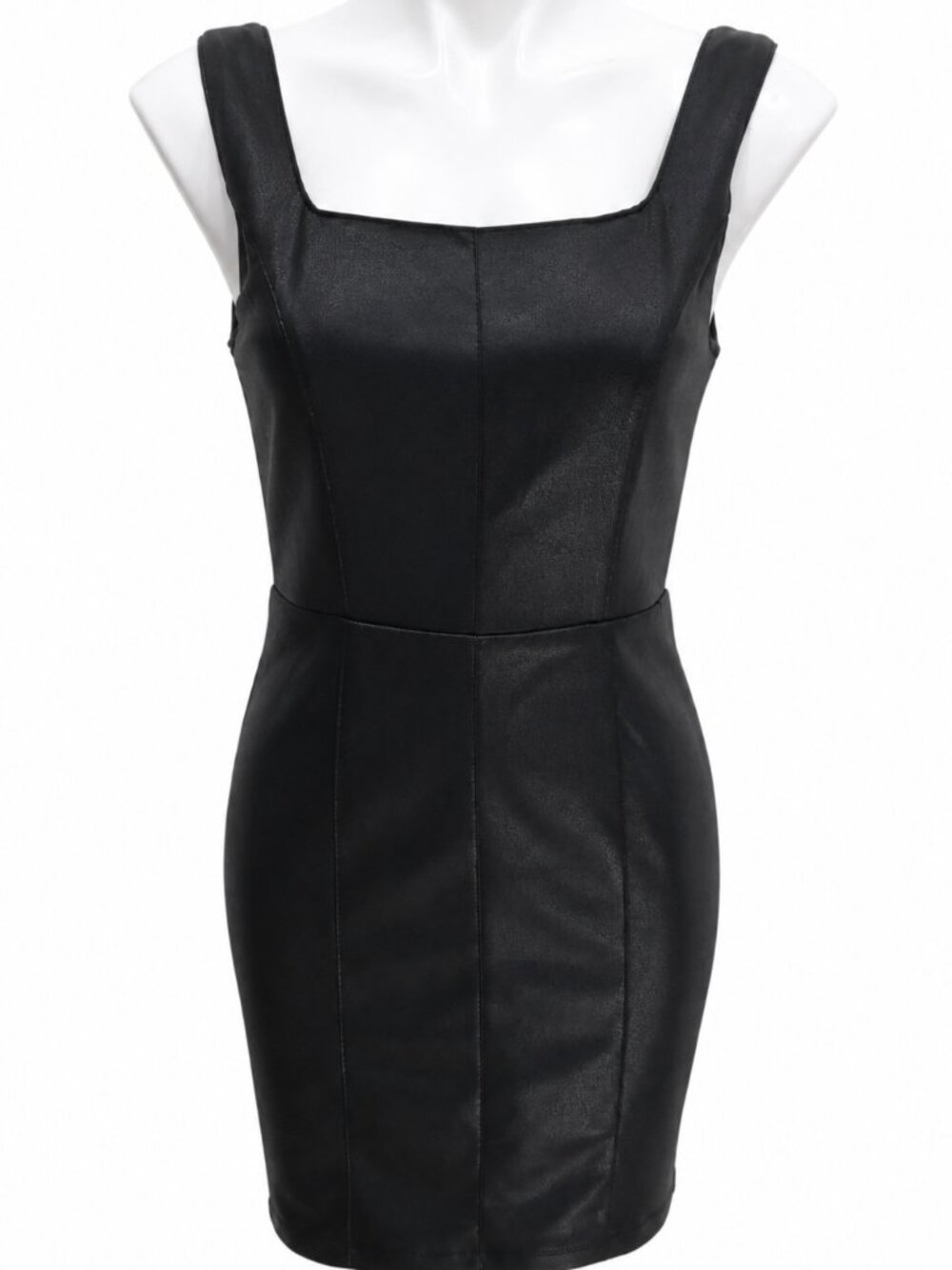 NWT medium sleeveless black mini dress. Faux leather. Special occasion